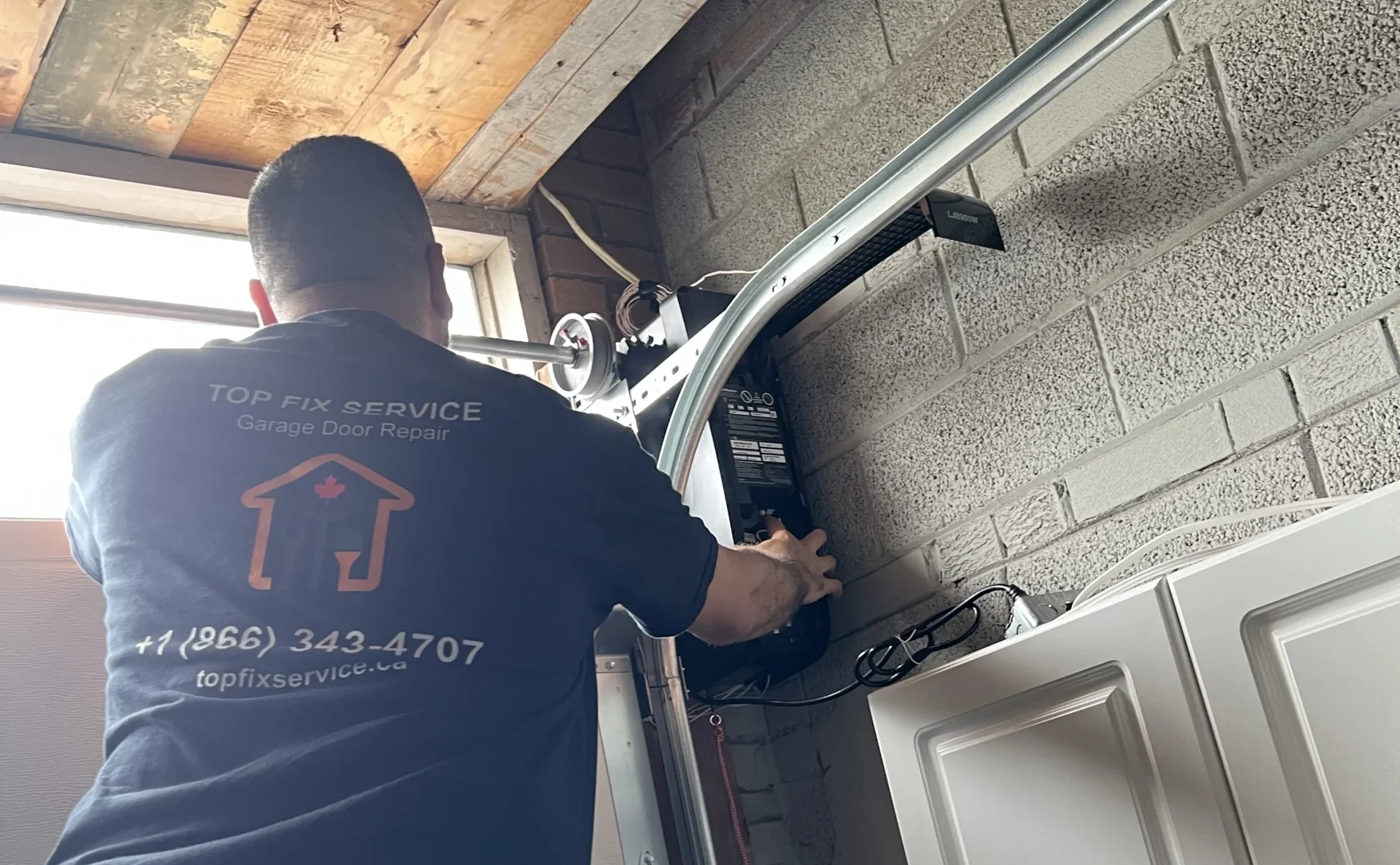 Garage Door Repair Burlington - Technician on site