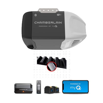 Chamberlain garage door opener installed